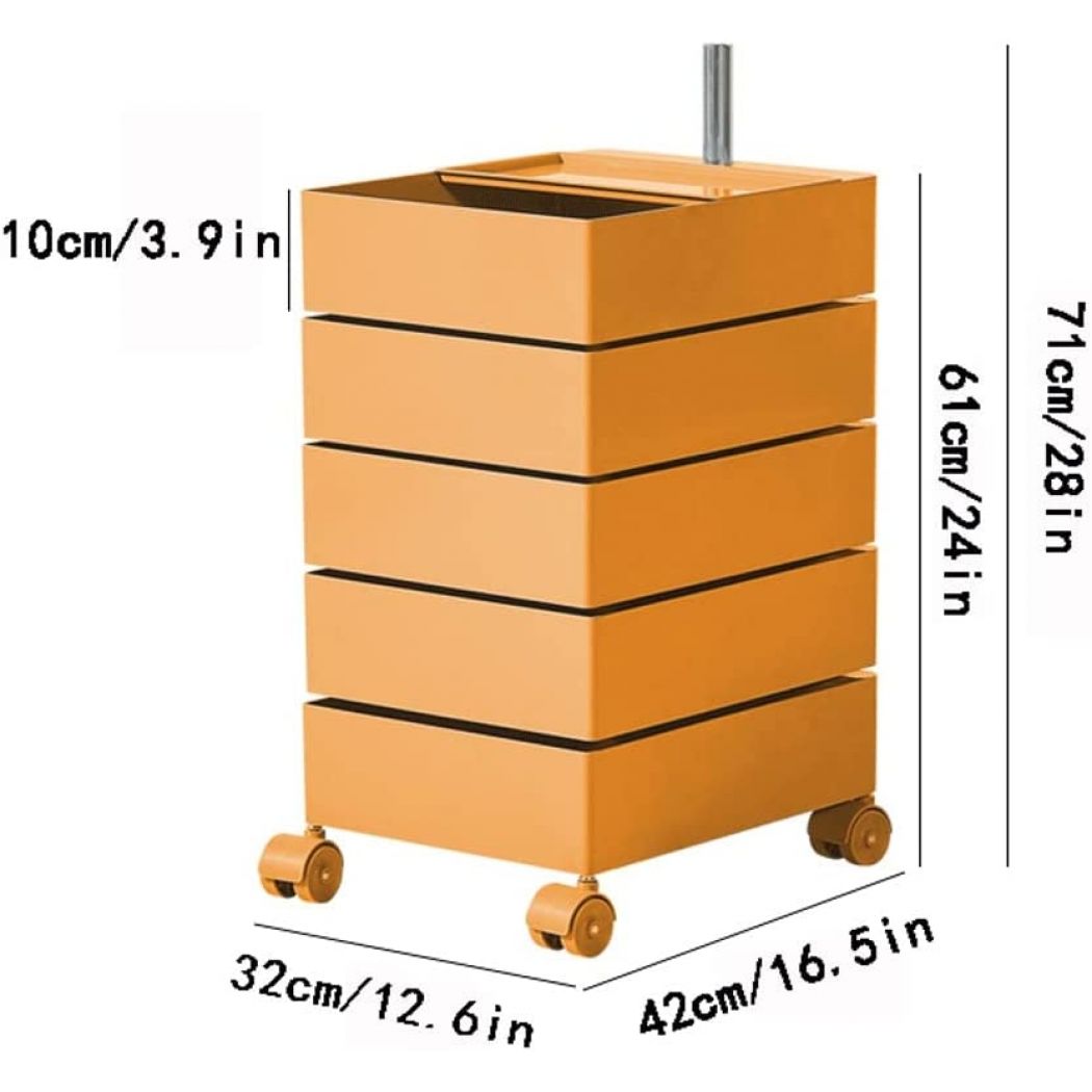 Beauty Salon Cart Five Tier Rotating Makeup Storage Salon Trolley